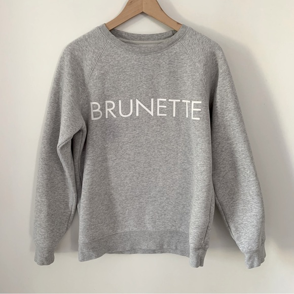 Brunette The Label “Brunette” Crewneck Sweatshirt Grey - Picture 2 of 9